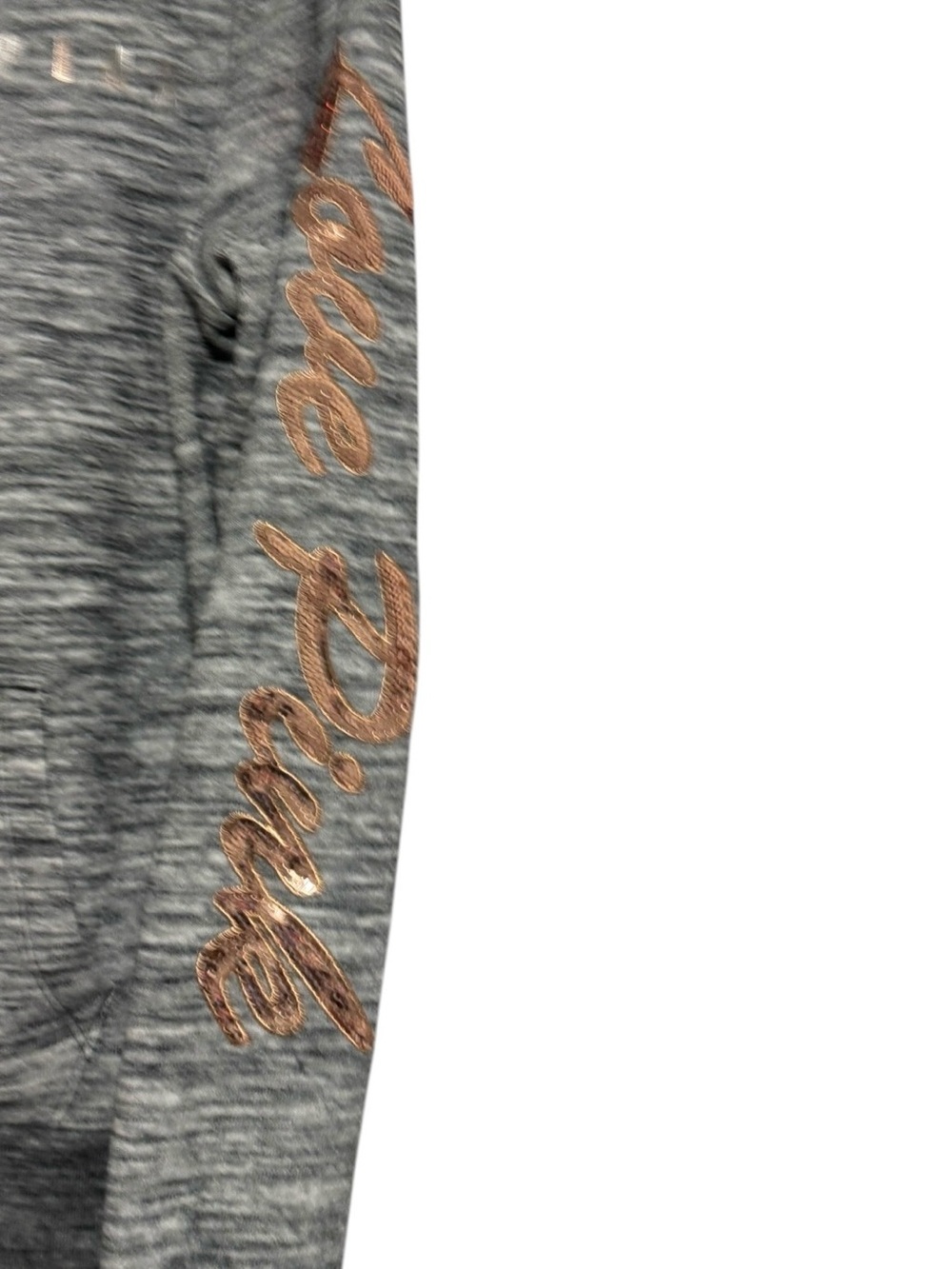 Victoria's Secret PINK Perfect Full-Zip Bling Hoodie Gray & rose gold sequins XS - Picture 3 of 6